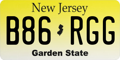 NJ license plate B86RGG