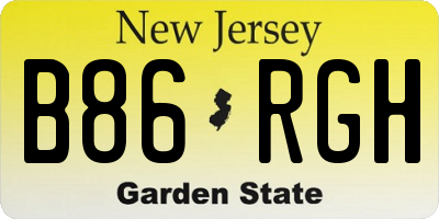 NJ license plate B86RGH