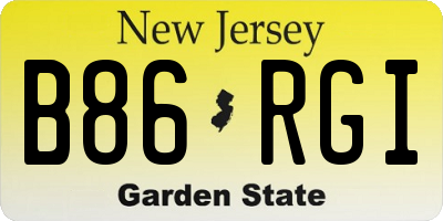 NJ license plate B86RGI