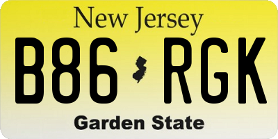 NJ license plate B86RGK