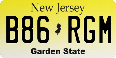NJ license plate B86RGM