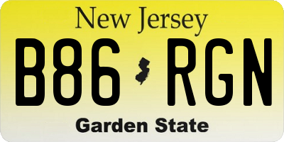 NJ license plate B86RGN