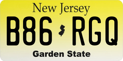 NJ license plate B86RGQ