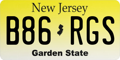 NJ license plate B86RGS