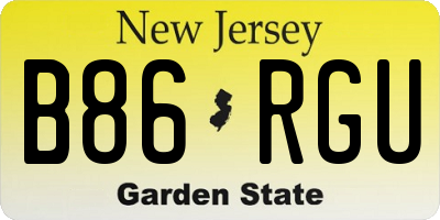 NJ license plate B86RGU