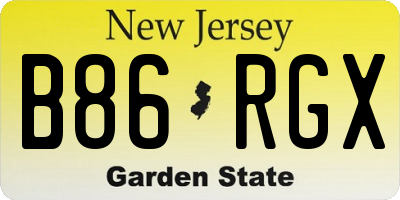 NJ license plate B86RGX