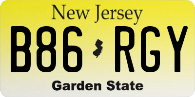 NJ license plate B86RGY