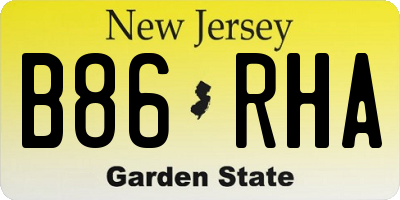 NJ license plate B86RHA