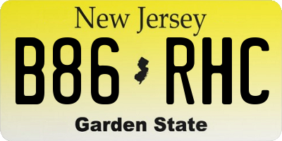 NJ license plate B86RHC