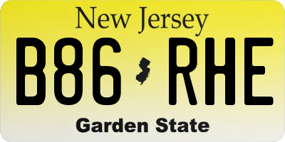 NJ license plate B86RHE