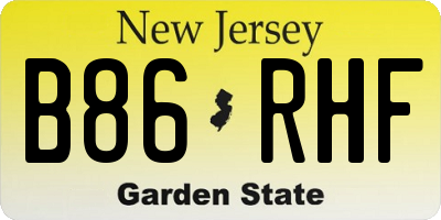 NJ license plate B86RHF