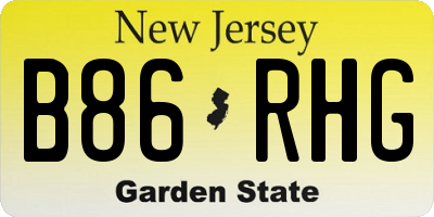 NJ license plate B86RHG