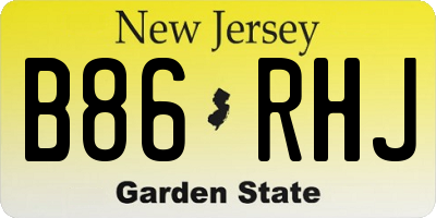 NJ license plate B86RHJ