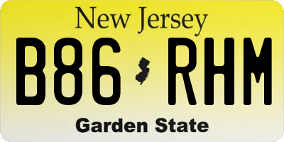NJ license plate B86RHM