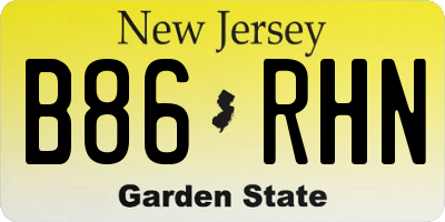 NJ license plate B86RHN