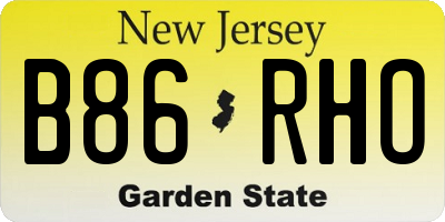NJ license plate B86RHO