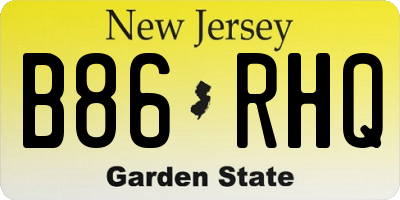 NJ license plate B86RHQ