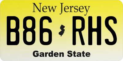 NJ license plate B86RHS