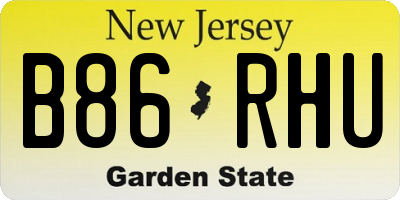 NJ license plate B86RHU