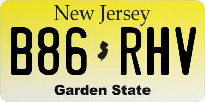 NJ license plate B86RHV