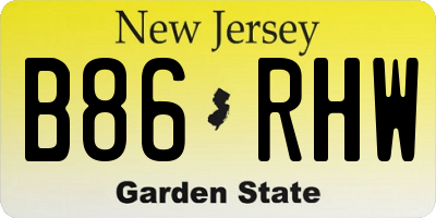 NJ license plate B86RHW