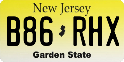 NJ license plate B86RHX