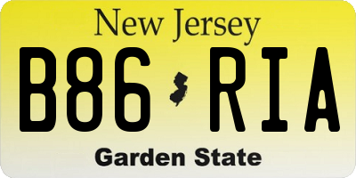 NJ license plate B86RIA