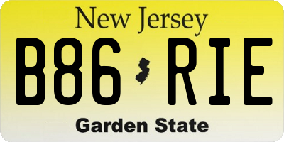 NJ license plate B86RIE