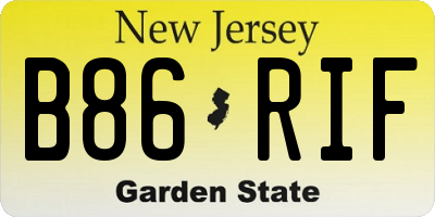 NJ license plate B86RIF