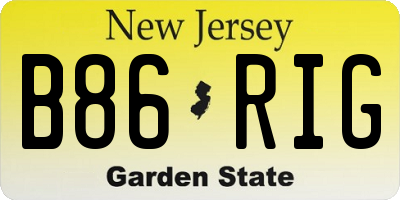 NJ license plate B86RIG