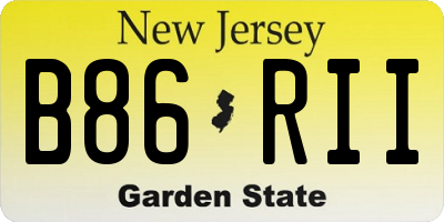 NJ license plate B86RII
