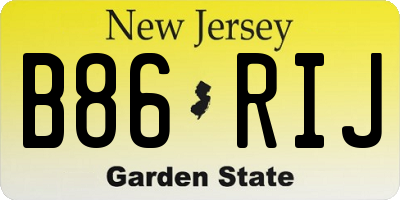 NJ license plate B86RIJ