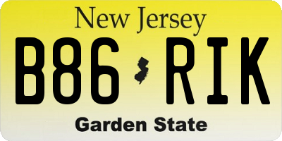 NJ license plate B86RIK