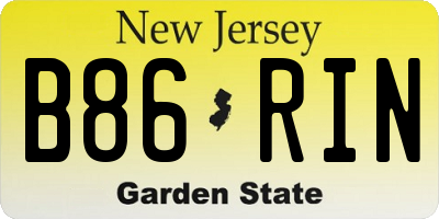 NJ license plate B86RIN
