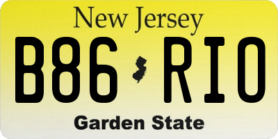 NJ license plate B86RIO