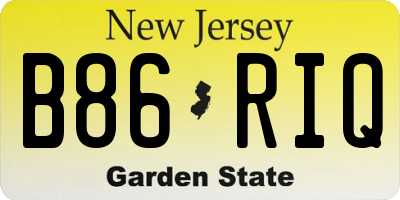 NJ license plate B86RIQ