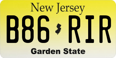 NJ license plate B86RIR