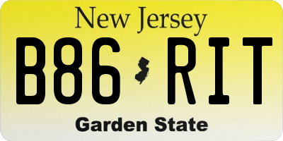 NJ license plate B86RIT