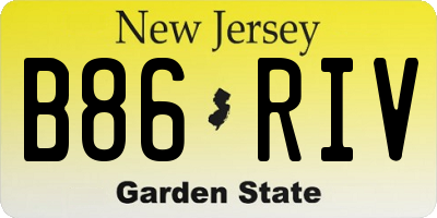 NJ license plate B86RIV