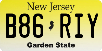 NJ license plate B86RIY
