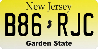 NJ license plate B86RJC