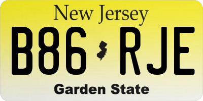 NJ license plate B86RJE