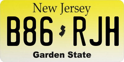 NJ license plate B86RJH
