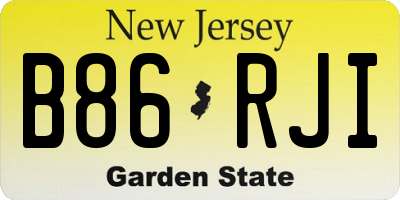 NJ license plate B86RJI