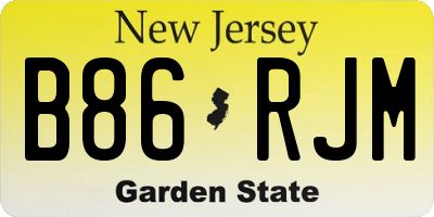 NJ license plate B86RJM