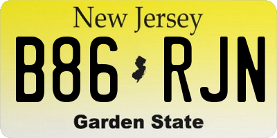 NJ license plate B86RJN