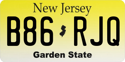 NJ license plate B86RJQ