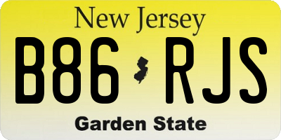 NJ license plate B86RJS