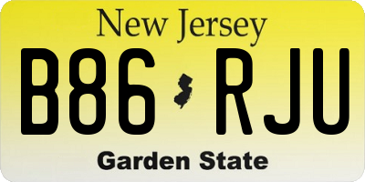 NJ license plate B86RJU