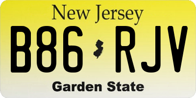 NJ license plate B86RJV